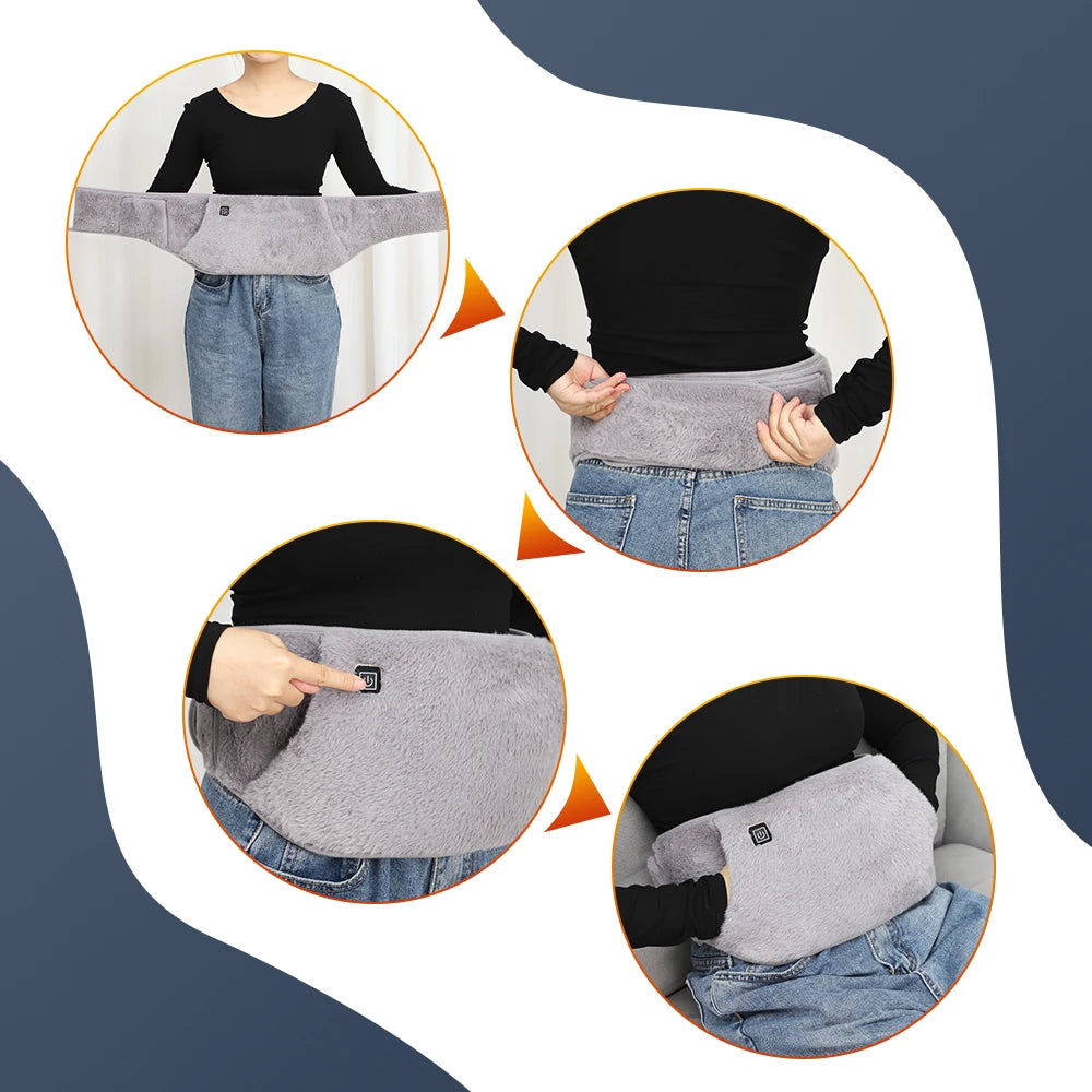 Warm & Fluffy Pain Relief Belt – Electric Pad for Soothing Period & Lower Back Pain